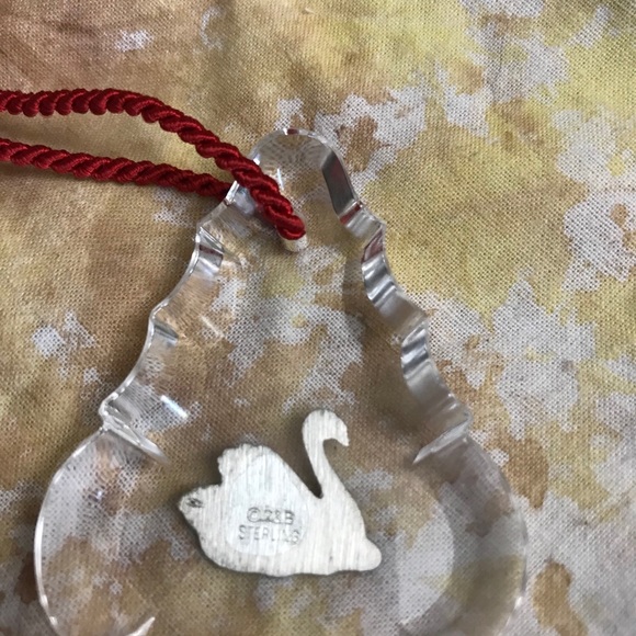 R&B Sterling Silver Swan in a Glass Ornament - Picture 9 of 10